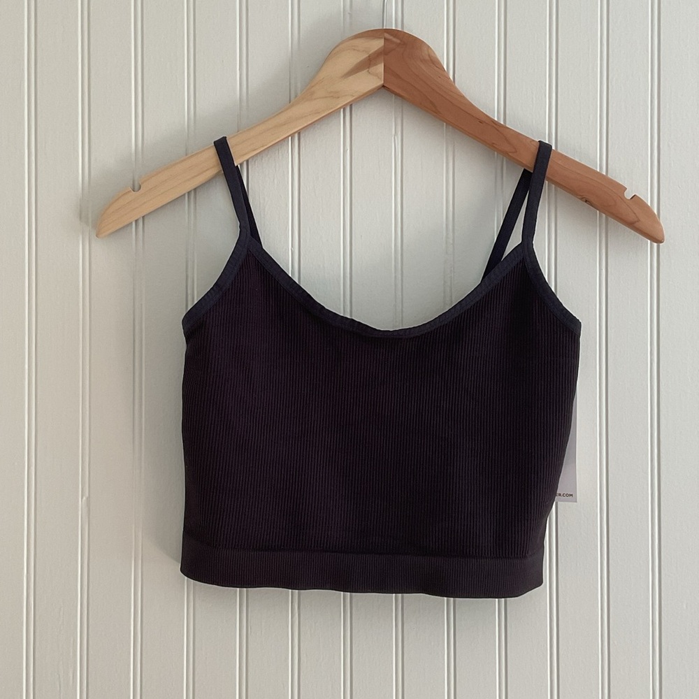 Spiritual Gangster Ribbed Row Crop Seamless Tank Top NWT